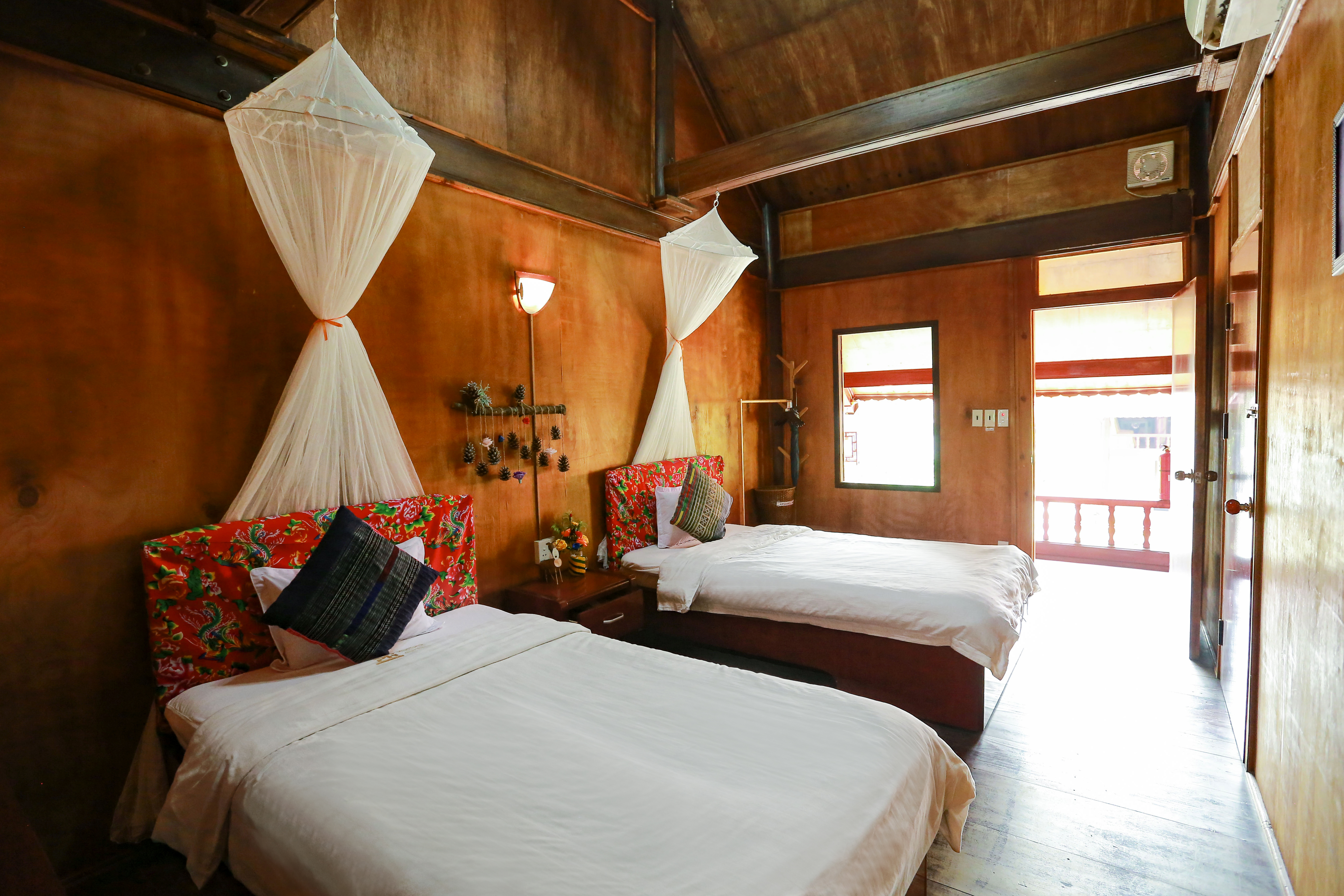 Eco Lodge room with comfortable bed and amenities